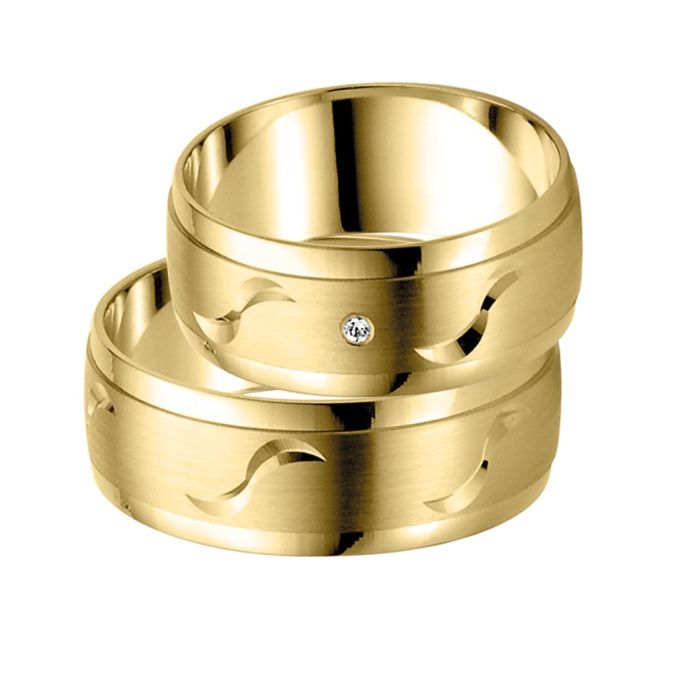 Breite Gelbgold Trauringe in 8 mm mit Wellen von Rauschmayer MyTrauring 03639