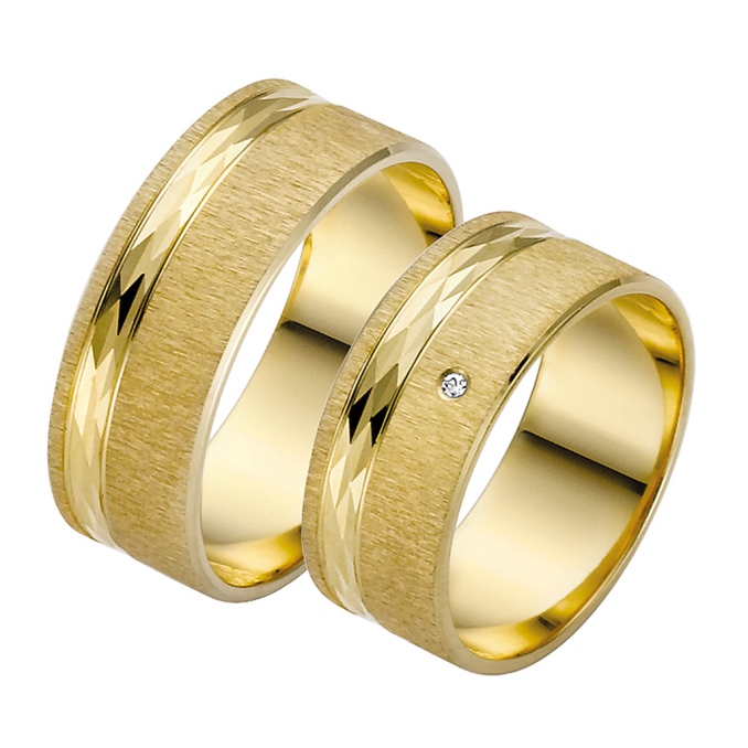 Breite Gelbgold Ringe in 8 mm günstig Reduziert trauringe Eheringe Muster MyTrauring 03643 Rauschmay