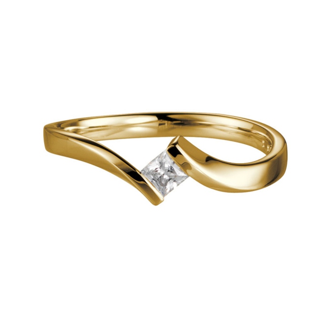 Princess-Schliff Trauringe Günstig Gelbgoldring Saint Maurice 41-82132