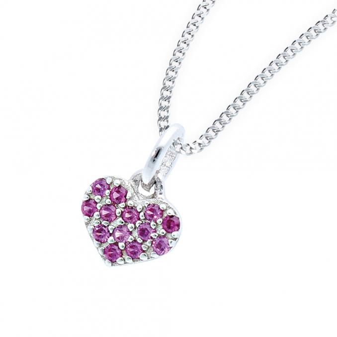 Aufnahme von einem Anhänger aus rhodiniertem Silber 925 mit Herzen und Zirkonia
