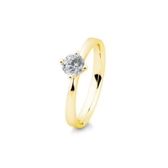 Gelbgold Diamantring mit 0.5 Karat Diamant