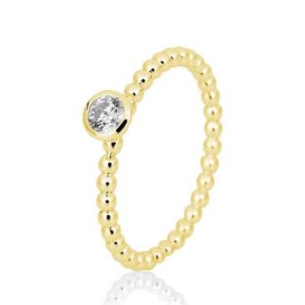 Gelbgold Verlobungsring mit Kugeldesign und 0,15 Karat Diamant