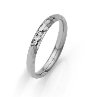 schmaler Palladium 500 Verlobungsring mit 3 Diamanten schmal