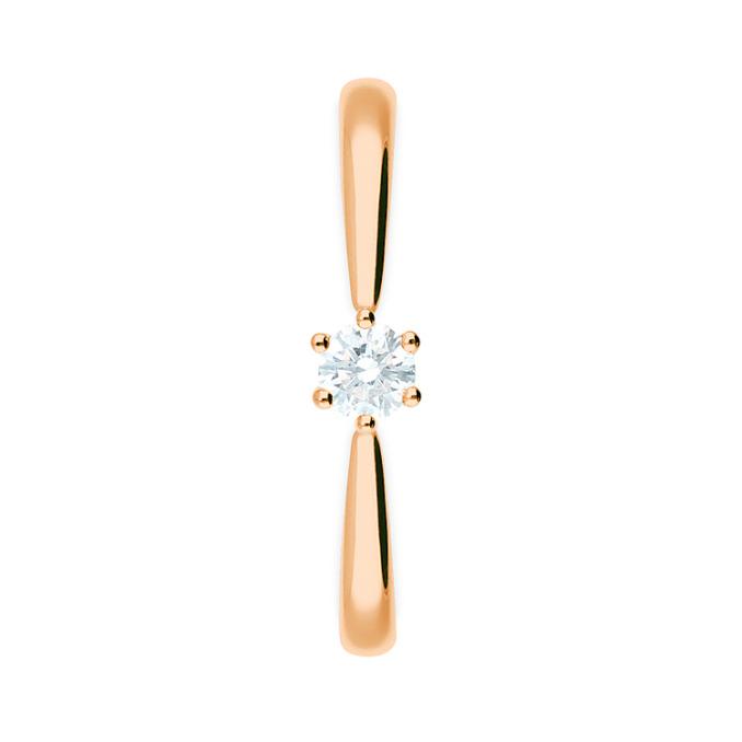 Zeitlos mit Krappen gestalteter Antragsring aus Roségold und funkelndem Diamanten 8130
