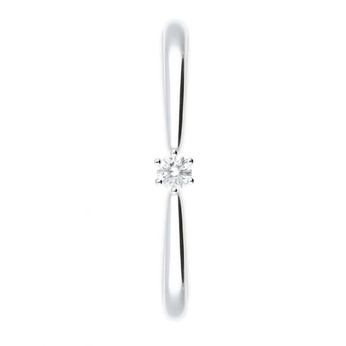 Klassischer Solitairering aus Platin mit Diamanten in Krappenfassung 208081