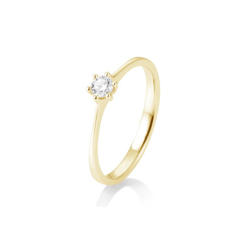 Gelbgold Verlobungsring mit Diamant 0,15 Karat