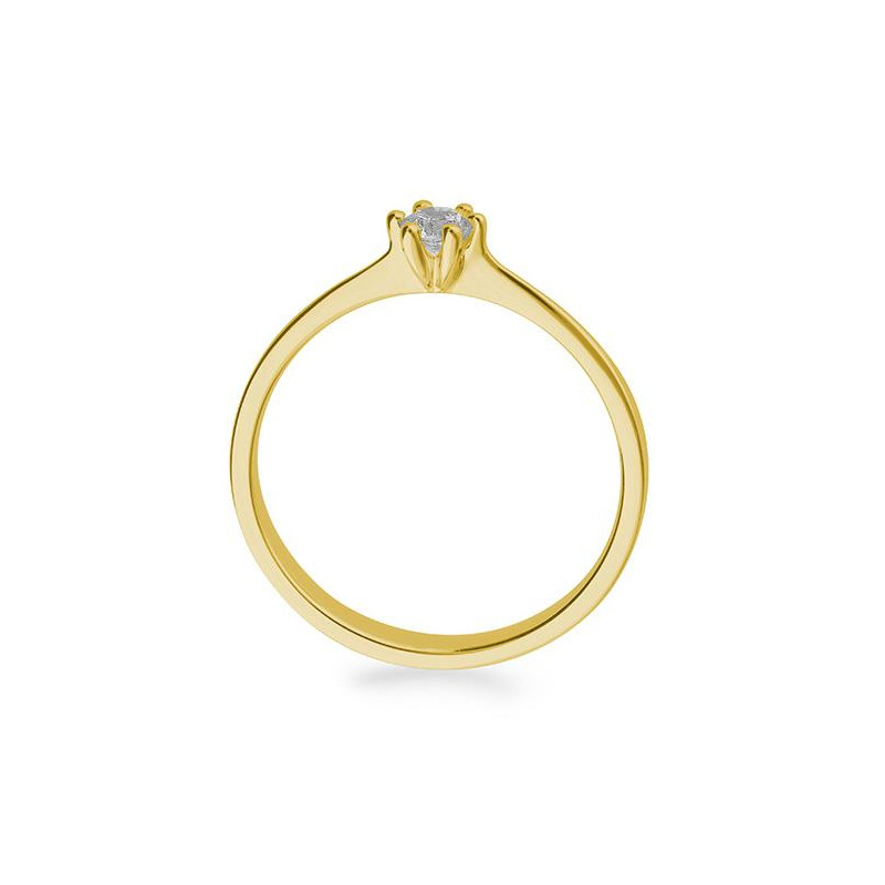 Gelbgold Verlobungsring mit Diamant 0,15 Karat