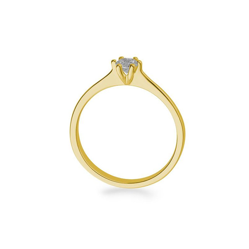 Gelbgold Verlobungsring mit in Stern gefasstem Diamanten 0,25 Karat