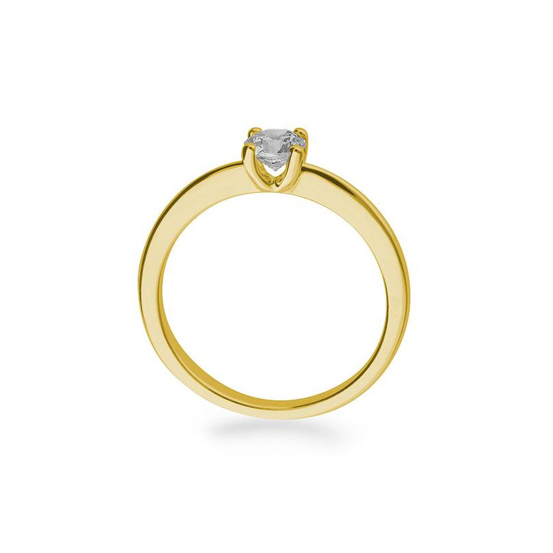 Gelbgold Verlobungsring mit 0.4 Karat Brilliant in 4 Krappen