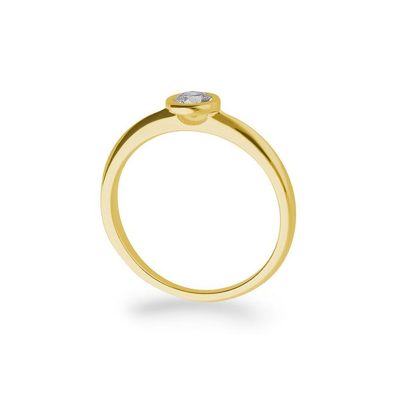 Gelbgold Antragsring mit Diamanten in Zargenfassung mit 0,25 Karat