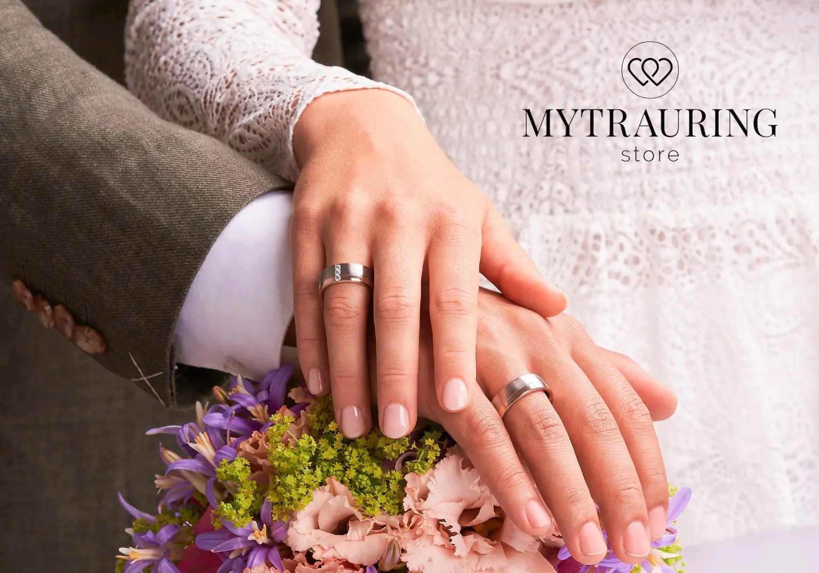 Brautpaar Hände mit Eheringen