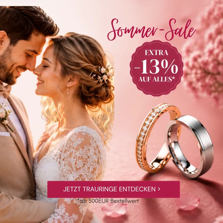 Trauringe & Eheringe Sommer Sale - jetzt sparen!