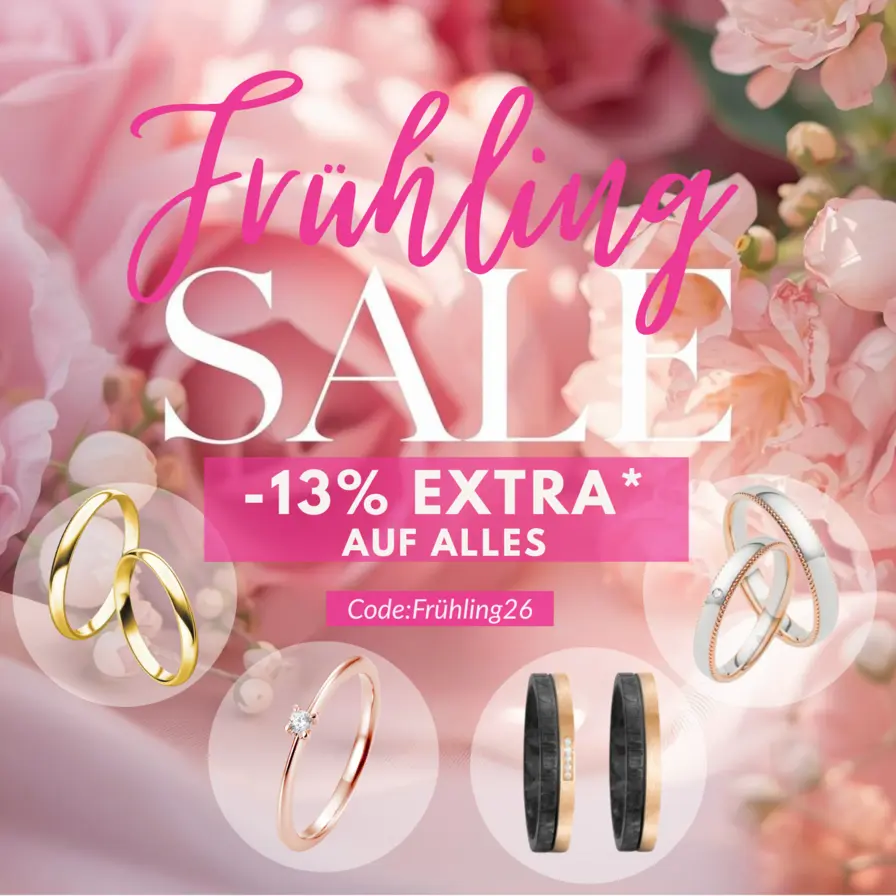 Trauringe & Eheringe Frühling Sale - jetzt sparen!